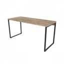 Ver imagem 4 de Escrivaninha Mesa Escritório com Gaveteiro Kuadra 4 Gavetas 150cm Industrial Carvalho Marrom