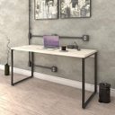 Ver mais imagens de Escrivaninha Mesa Escritório com Gaveteiro Kuadra 4 Gavetas 150cm Industrial Snow Bege