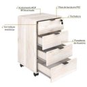 Ver imagem 6 de Escrivaninha Mesa Escritório com Gaveteiro Kuadra 4 Gavetas 150cm Industrial Snow Bege