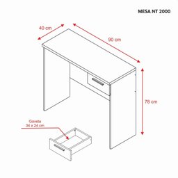 Mesa de Escritório 90cm 1 Gaveta Office NT 2000  - 5