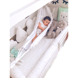 Rede berço bebê infantil brim até 30kg Montessoriana branca - 2