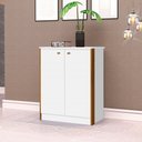 Ver imagem 3 de Conjunto Escrivaninha Balcão Office Multiuso Branco Freijó