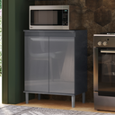 Ver imagem 2 de Balcão Microondas Multiuso Cozinha Cinza EJ Móveis