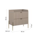 Ver imagem 3 de Mesa de Cabeceira Moriah 2 Gavetas Detalhe Laqueados Moriah 60cm Conect Champagne