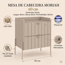 Ver imagem 2 de Mesa de Cabeceira Moriah 2 Gavetas Detalhe Laqueados Moriah 60cm Conect Champagne