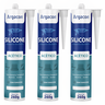 Silicone Acético Incolor 260g Kit 03 Unidades Uso Geral Argacon - 1