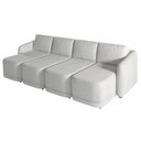 Ver imagem 2 de Sofá Cama Modulado Retrátil e Reclinável Decorativo Varsóvia 436cm Bouclê Cinza G33 - Gran Belo