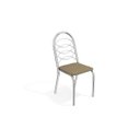 Ver imagem 2 de Conjunto 2 Cadeiras para Sala de Jantar Holanda Metal Marrom/Cromado/Capuccino