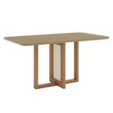Ver imagem 1 de Mesa de Jantar Natalí 160 Cm Canto Arredondado com Vidro Nature – Henn