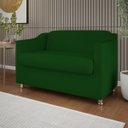 Ver imagem 2 de Sofá Namoradeira Sala de Espera Elegante Suede – Balaqui Cor:Verde