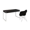 Ver imagem 6 de Escrivaninha Industrial Office Estudo Malta Preta 137X53Cm Com 1 Poltrona Preta Base Fe Cor: Preto