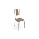 Ver imagem 2 de Conjunto 2 Cadeiras para Sala de Jantar Lisboa Metal Marrom/Cromado/Capuccino
