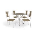 Ver imagem 4 de Conjunto 2 Cadeiras para Sala de Jantar Lisboa Metal Marrom/Cromado/Capuccino