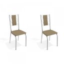 Ver imagem 1 de Conjunto 2 Cadeiras para Sala de Jantar Lisboa Metal Marrom/Cromado/Capuccino