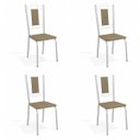 Ver imagem 1 de Conjunto 4 Cadeiras para Sala de Jantar Florença Metal Marrom/Cromado/Capuccino