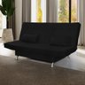 Sofá Cama Retrátil Reclinável 2 Lugares Gabriela Com 2 Almofadas Suede Preto - Ninho Decor - 1