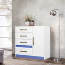 Ver mais imagens de Cômoda 4 Gavetas e 1 Porta Vênus Branco Rosa Azul Lilás 70704 Moval