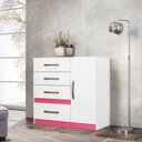 Ver imagem 5 de Cômoda 4 Gavetas e 1 Porta Vênus Branco Rosa Azul Lilás 70704 Moval