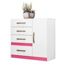 Ver imagem 4 de Cômoda 4 Gavetas e 1 Porta Vênus Branco Rosa Azul Lilás 70704 Moval