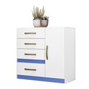 Ver imagem 7 de Cômoda 4 Gavetas e 1 Porta Vênus Branco Rosa Azul Lilás 70704 Moval
