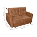 Ver imagem 2 de Sofá Cama para Sala de Estar Cross Veludo Ferrugem