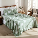 Ver imagem 1 de Conjunto Cama Casal King Size Jasmine 04 Pç Bordado 400 Fios:verde Claro