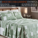 Ver imagem 2 de Conjunto Cama Casal King Size Jasmine 04 Pç Bordado 400 Fios:verde Claro