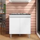 Ver imagem 2 de Balcão Gabinete Para Cooktop Cozinha Andréia 4/5 Bocas com Tampo 2 Portas Branco - Desk Design