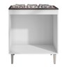 Balcão Gabinete Para Cooktop Cozinha Andréia 4/5 Bocas com Tampo 2 Portas Branco - Desk Design - 5