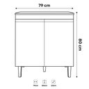 Ver imagem 4 de Balcão Gabinete Para Cooktop Cozinha Andréia 4/5 Bocas com Tampo 2 Portas Branco - Desk Design