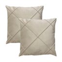Ver imagem 1 de Kit 2 Capas para Almofada Drapeada em Veludo Quadrada 60x60 Bege