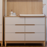 Berço Cômoda e Guarda Roupa Infantil Branco com Carvalho Linha Tomi Quater - 5