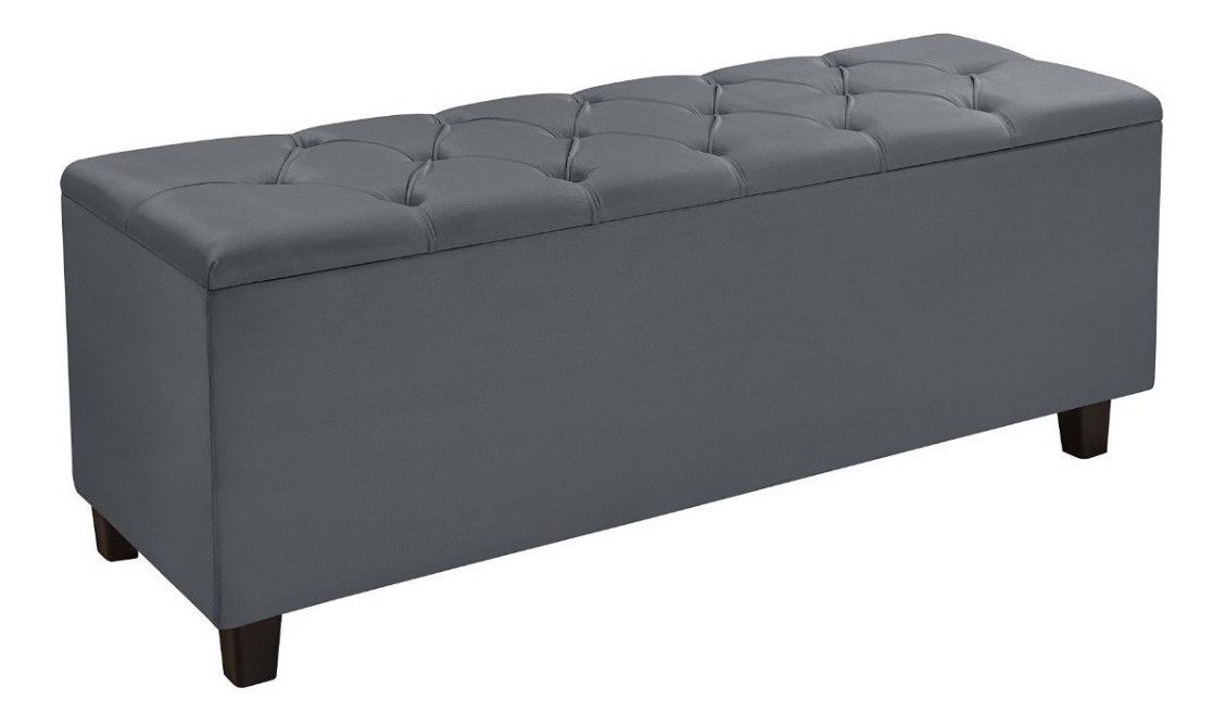 Baú Recamier Quarto Sala Barcelona 150cm - Cinza - 3