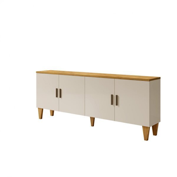 Buffet Retrô Cajueiro Plus 4 Portas Yescasa em MDF/MDP Branco 79 cm x 160 cm x 36 cm