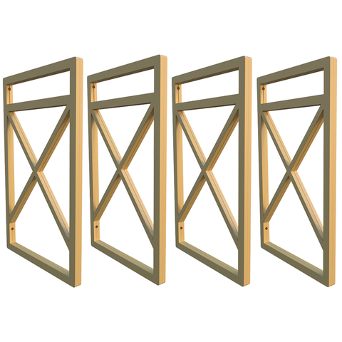 Quatro Suportes Estilo Industrial P/prateleiras 20cm - Dourado escuro