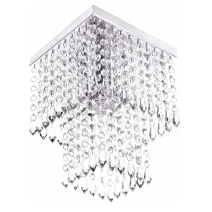 Kit C/ 2 Lustres De Cristal Acrílico Em Alto Brilho, Com 25Cm De Altura, Para Sala De Estar E Jantar