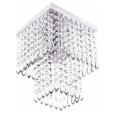 Kit C/ 2 Lustres De Cristal Acrílico Em Alto Brilho, Com 25Cm De Altura, Para Sala De Estar E Jantar