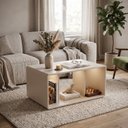 Ver imagem 1 de Mesa de Centro para Sala Curve 70cm com 3 Nichos Off White