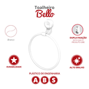 Ver imagem 2 de Toalheiro Porta Toalha para Banheiro Linha Bello Cor Branco Durín