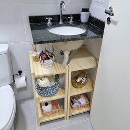 Estante para Banheiro Triângulo 65ax58lx35p - Natural - 4