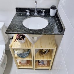 Estante para Banheiro Triângulo 65ax58lx35p - Natural - 1