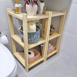 Estante para Banheiro Triângulo 65ax58lx35p - Natural - 3