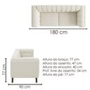 Ver imagem 3 de Sofa Living 2 Lugares Bellare 180 cm Pes Madeira Boucle Tce 1010 Moll
