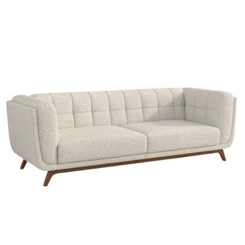 Sofa Living 2 Lugares Bellare 180 cm Pes Madeira Boucle Tce 1010 Moll