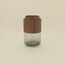 Ver imagem 3 de Vaso Decorativo Enfeite Casa Vidro 24x10x10cm Cinza