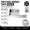Ver imagem 3 de Porta Papel Higiênico Adesivo Colar na Parede Inox Df