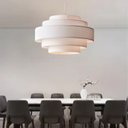 Ver imagem 1 de Lustre Pendente Vivare Md-4389 Cúpula em Tecido Branca - Bivolt