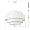 Ver imagem 2 de Lustre Pendente Vivare Md-4389 Cúpula em Tecido Branca - Bivolt