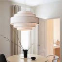 Ver imagem 3 de Lustre Pendente Vivare Md-4389 Cúpula em Tecido Branca - Bivolt