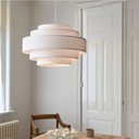 Ver imagem 4 de Lustre Pendente Vivare Md-4389 Cúpula em Tecido Branca - Bivolt